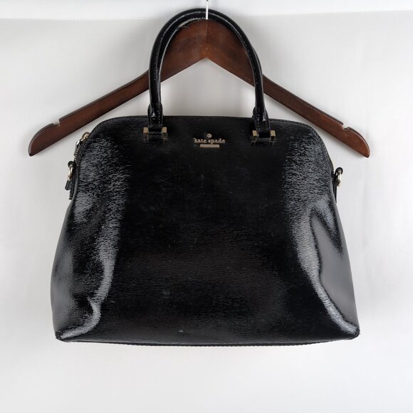 Kate Spade Women's Black/Gold Handbag Classic Polkadot Black/Tan Lining - Picture 1 of 15